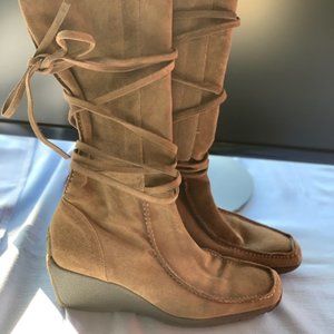 Italian Make Brown Suede Leather Boots
